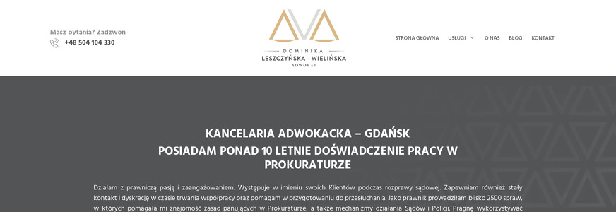 KANCELARIA ADWOKACKA DOMINIKA LESZCZYŃSKA-WIELIŃSKA